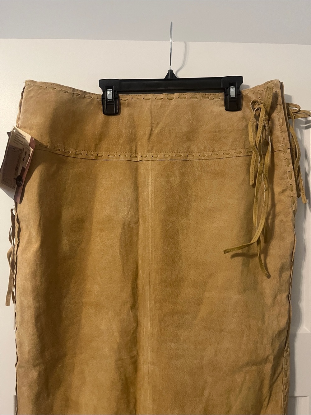 Scully Suede Leather High Rise Wrap Fringe Midi Skirt XL NWT Festival Western - Picture 11 of 16